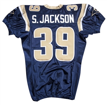 2005 Steven Jackson Game Used St. Louis Rams Home Jersey Photo Matched To 10/9/2005 (Resolution Photomatching)